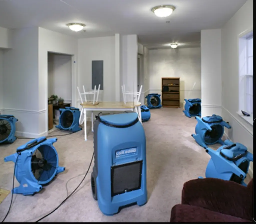 Air movers and dehumidifier setup for Water Extraction & Removal in Tega Cay